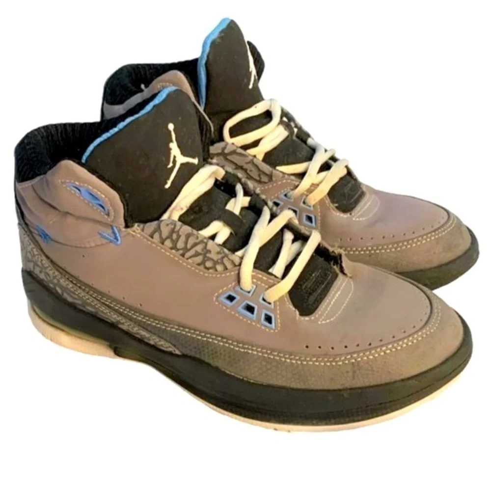 Jordan 2.5 TEAM GS BRED BASKETBALL SHOES Size Boy’s 7Y/Women's 8.5 Gray and Bl…